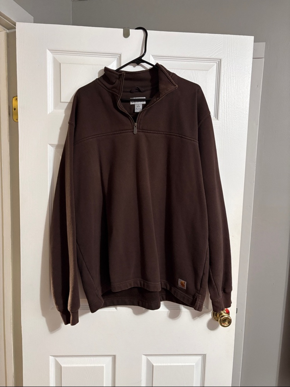 Carhartt Men's Zip-Neck Pullover Sweater Jacket - Brown